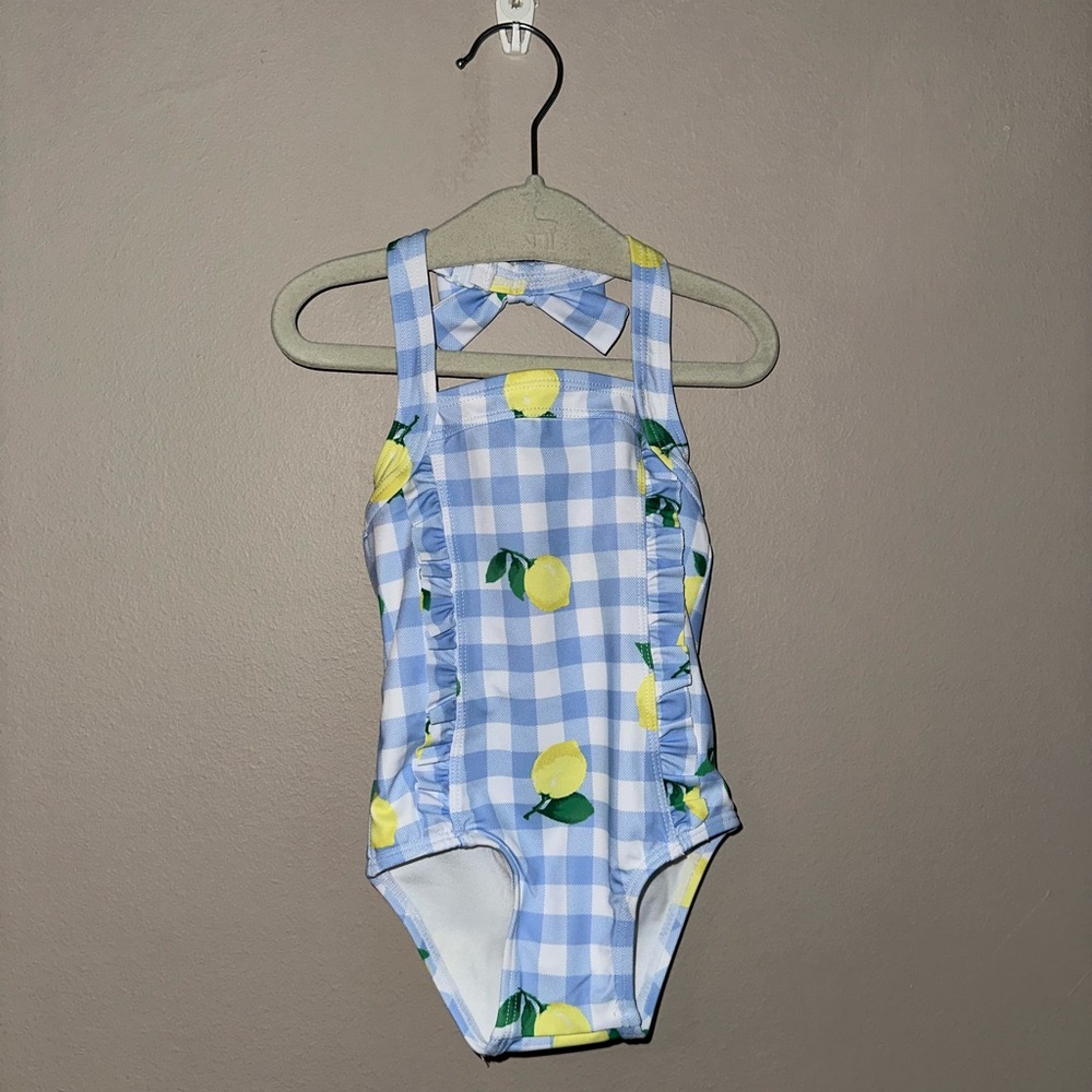 NWT Janie & Jack blue lemon swimsuit for baby girl toddler